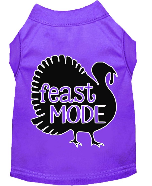 Feast Mode Screen Print Dog Shirt Purple XL